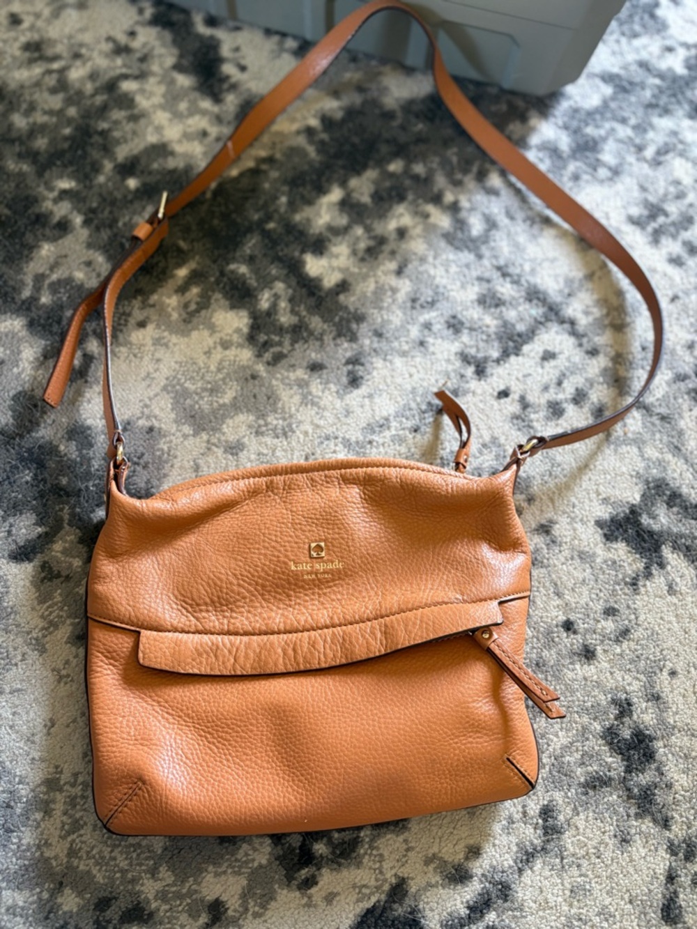 kate spade Tan Pebbled Leather Crossbody Bag